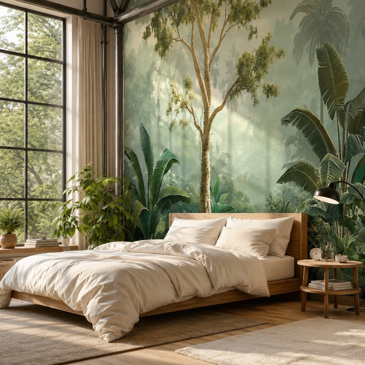 Premium botanical wallpaper interior